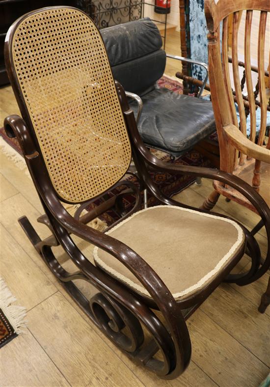 A Bentwood rocking armchair